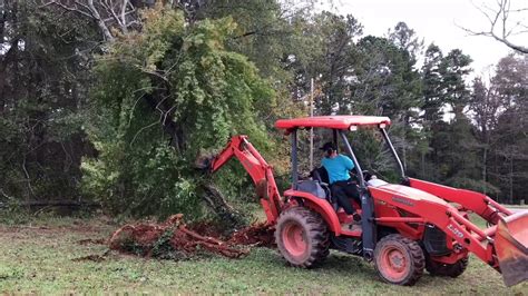 how to knock down trees with mini excavator|mini excavators for tree removal.